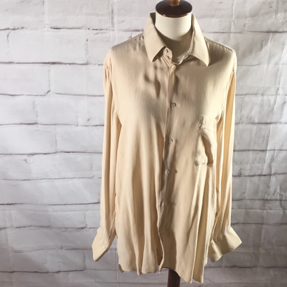 Givenchy Vintage Silk Button Down Blouse Shirt In… - image 2